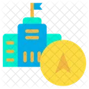 Schulwegweiser Schulstandort Navigationszeiger Symbol