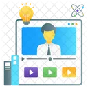 Schulungsvideos Online Video Chat Videovorlesung Symbol