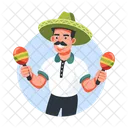 Schuttelnde Maracas Mexikanische Performer Icon