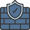 Schutzwand Firewall Gesicherte Wand Symbol