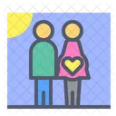 Schwangerschaft Ehemann Ehefrau Symbol