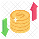 Fluktuation Dollarschwankung Finanzielle Variation Symbol