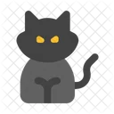 Schwarze Katze Katze Gruselig Icon