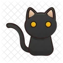 Schwarze Katze Halloween Veranstaltung Symbol