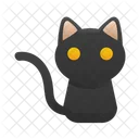 Schwarze Katze Halloween Veranstaltung Symbol