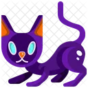 Schwarze Katze Katze Katzendamon Icon