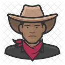 Schwarzer Asiatischer Mann Asiatischer Mann Cowboy Symbol