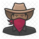 Schwarzer Cowboy Bandit Schwarz Symbol