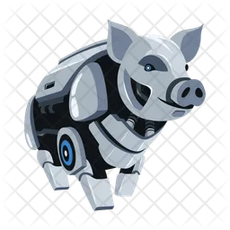 Schwein Roboter  Symbol