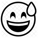 Umriss Smiley Schweiss Symbol