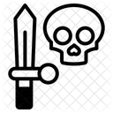 Schwert Schadel Symbol