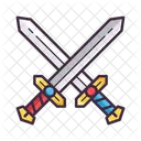 Schwerter Kreuzen Kreuzen Kampfspiel Symbol