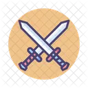 Schwerter Kreuzen Kreuzen Kampfspiel Symbol