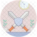 Schwertkampf Kreuzschwert Kriegskampfwerkzeug Symbol