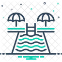 Schwimmbad Wasser Hotel Symbol