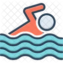 Schwimmen Davonschweben Davonsegeln Symbol