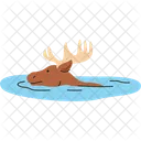 Schwimmende Elchillustration  Symbol