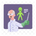 SF 외계인 정보 과학자 교육 아이콘