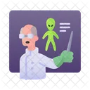Science Fiction Alien Information Scientist Teaching Icon