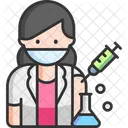 Female Scientist Vaccination  Icon