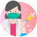 Female Scientist Vaccination Icon