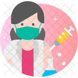 Female Scientist Vaccination  Icon