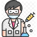 Male Scientist Vaccination  Icon