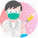 Male Scientist Vaccination Icon