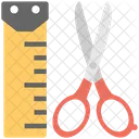 Scissor Cutting Measurement Icon