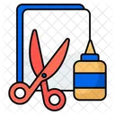 Scissors with glue  Icon