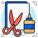 Scissors With Glue Shear Cutting Tool Icon