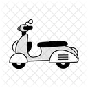 Half Tone Motor Scooter Illustration Scooter Moped Icon