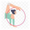 Scorpion Pose Gymnast Hoop Rhythmic Hoop Icon