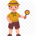 Scout Boy and Magnifying Glass  Icon