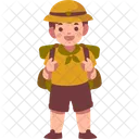 Scout Boy Carrying Backpack  Icon