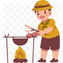 Scout Boy Cooking  Icon