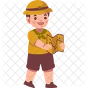 Scout Boy Holding Map  Icon