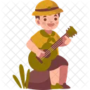 Scout Boy Playing Guitar  Icon