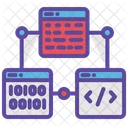 Script Code Connection Binary Code Connection Icon