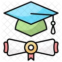 Scroll and mortarboard  Icon