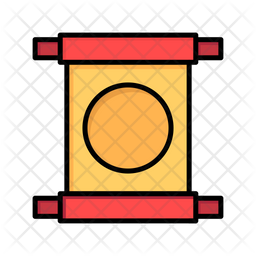 Scroll Letter Icon - Download in Colored Outline Style