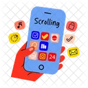 Scrolling Social Media Mobile Icon