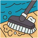Scrubbing Pool Cleaning Icon