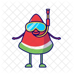 Scuba Diver Watermelon  Icon