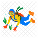 Scuba Diving Snorkelling Underwater Icon
