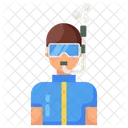 Scuba Diving Underwater Swimming Snorkelling Icon