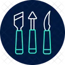 Sculpting Tool Neon Glow Icon