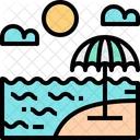 Sea Beach Umbrella Icon