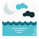 Sea Night Cloud Icon