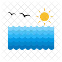 Sea Sun Water Icon
